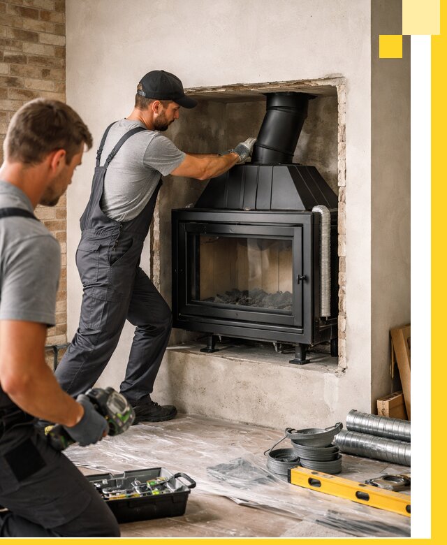 Установка каминных топок в Куйбышеве: монтаж, подключение