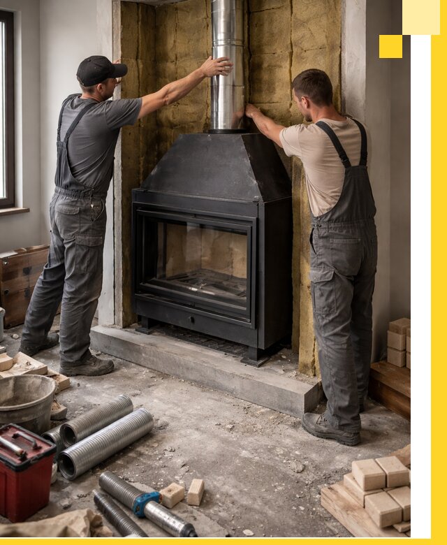 Изготовление и монтаж закрытых каминов в Куйбышеве под ключ