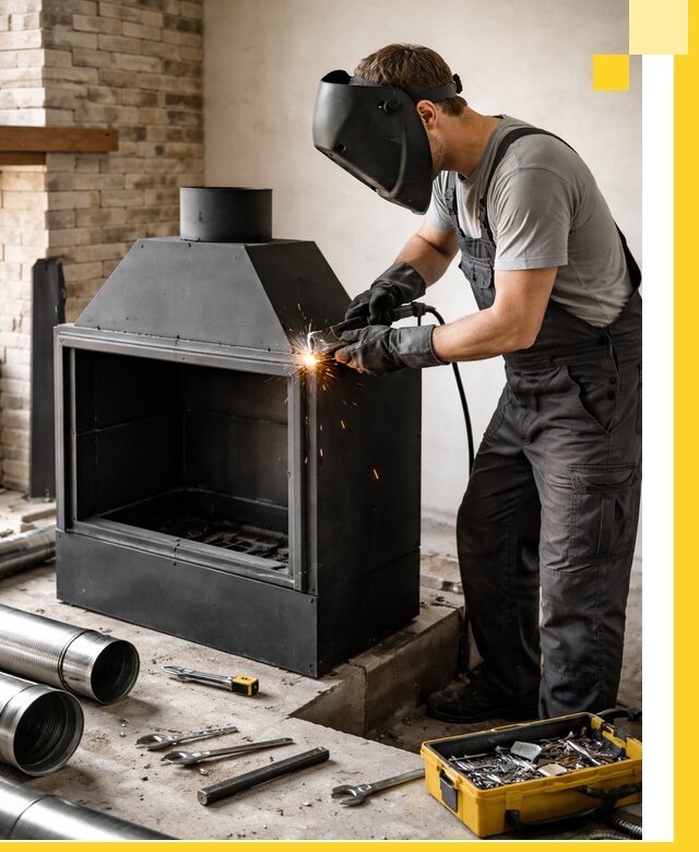 Продажа и установка металлических каминов в Куйбышеве под ключ