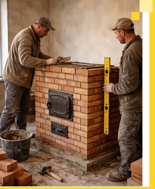 Отопительные печи под ключ в Куйбышеве, установка и сборка