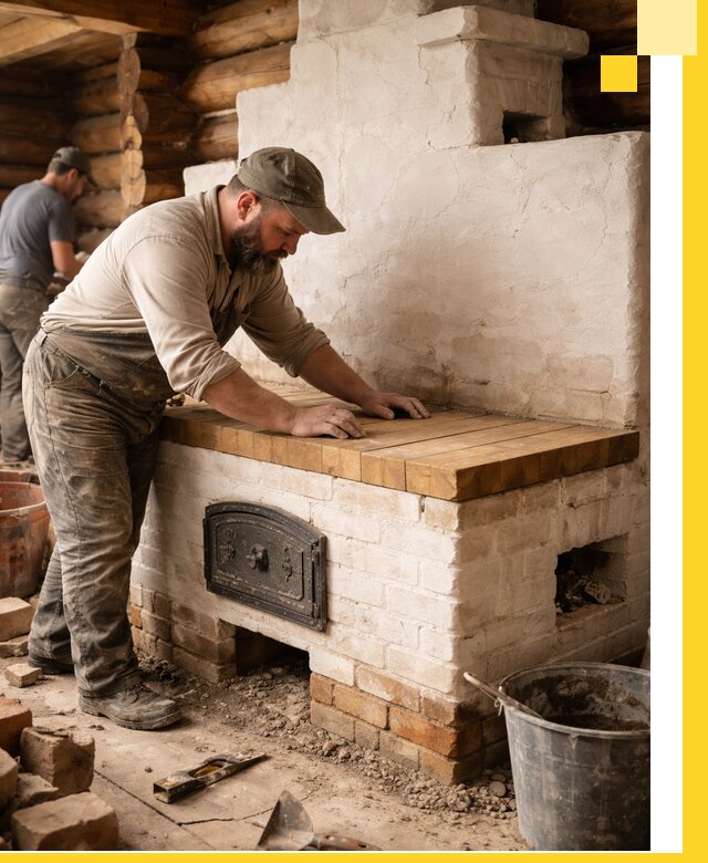 Проектирование и установка русской печи с лежанкой в Куйбышеве