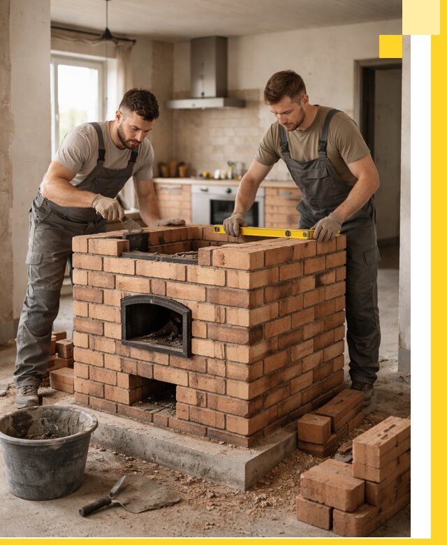 Установка и монтаж печей в частном доме в Куйбышеве под ключ