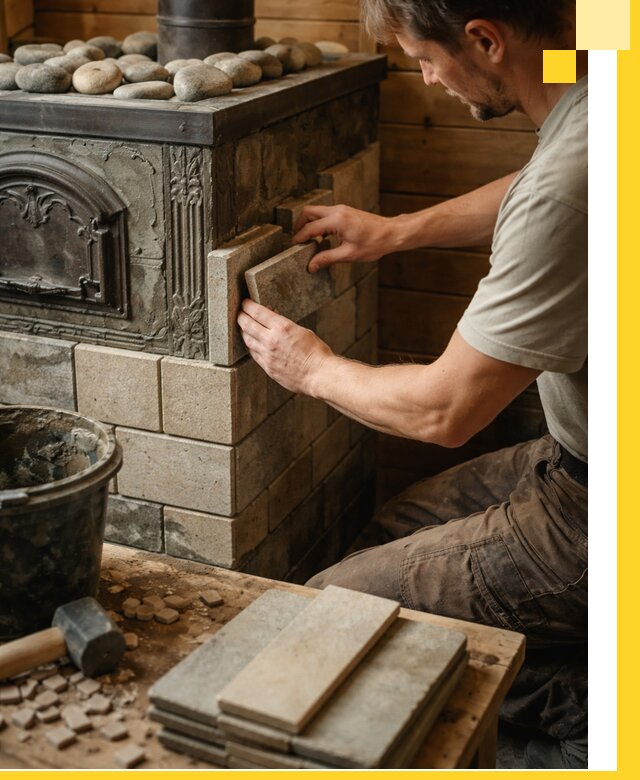 Облицовка банных печей в Куйбышеве профессиональная отделка