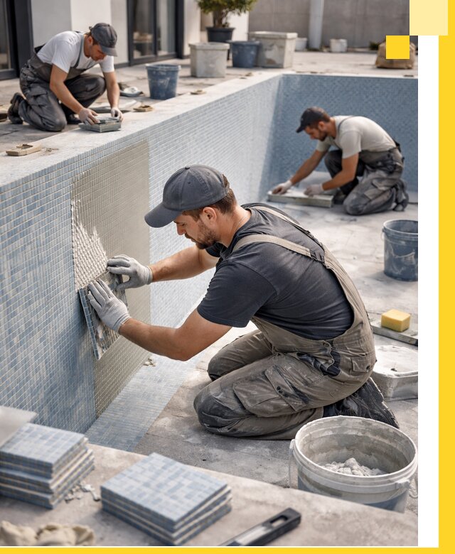 Облицовка бассейнов в Куйбышеве плитка мозаика гидроизоляция