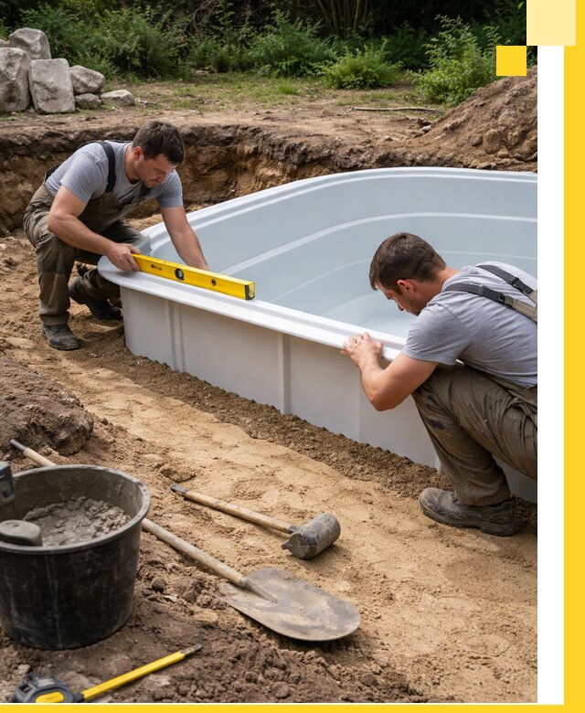 Производство и установка пластиковых бассейнов в Куйбышеве под ключ