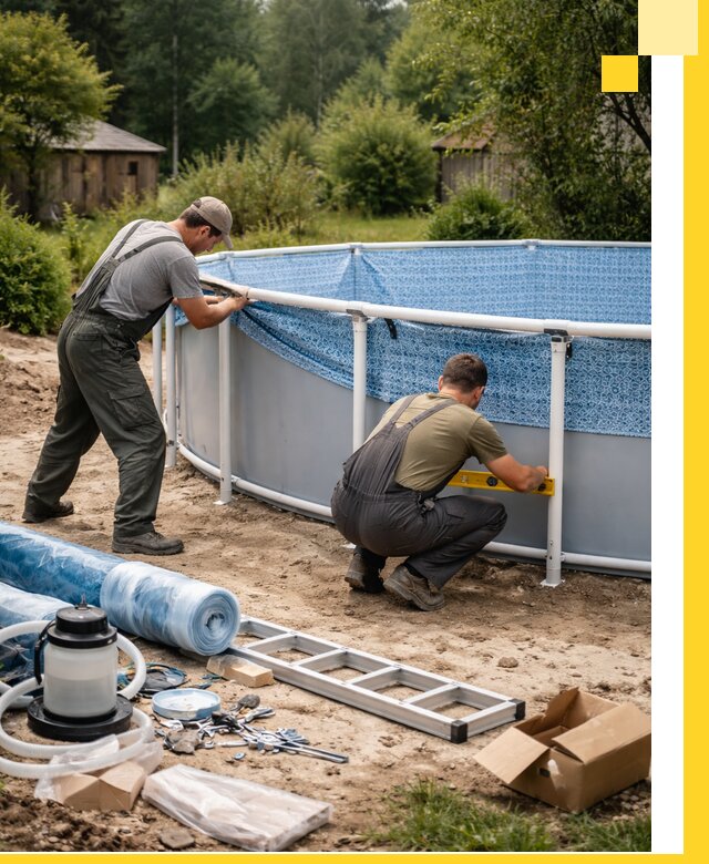 Установка и монтаж каркасных бассейнов в Куйбышеве под ключ