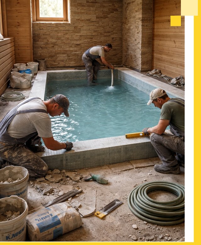 Проектирование и строительство бассейнов для бани в Куйбышеве