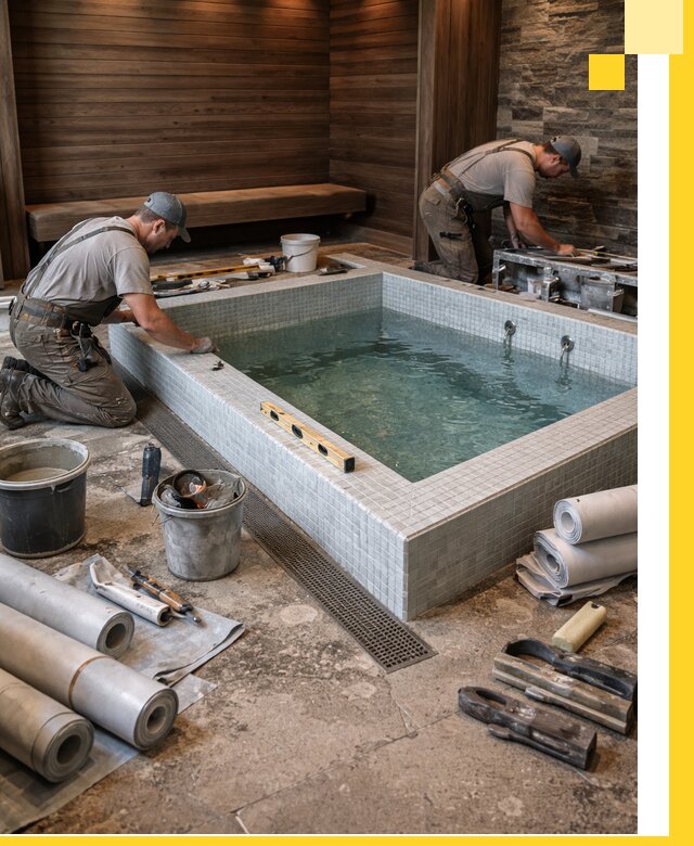 Установка и строительство бассейнов для сауны в Куйбышеве