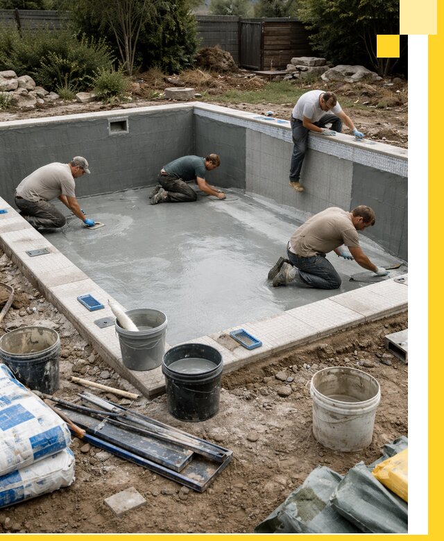 Изготовление и монтаж чаши бассейна под ключ в Куйбышеве