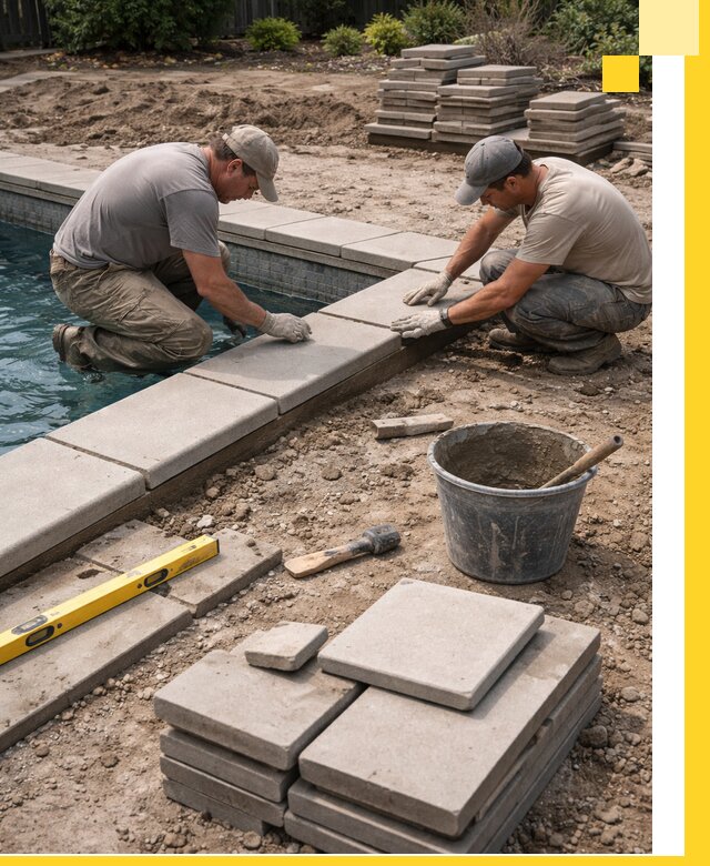 Установка и изготовление копингового камня для бассейнов в Куйбышеве