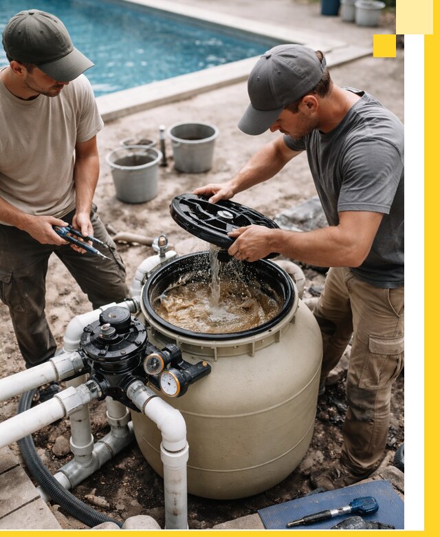 Установка и обслуживание песочных фильтров для бассейнов в Куйбышеве