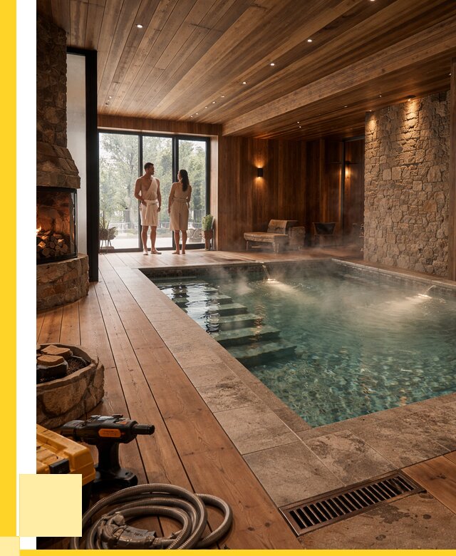 Проекты бань с бассейном под ключ в Куйбышеве от 77768 р., ЭриданКбш