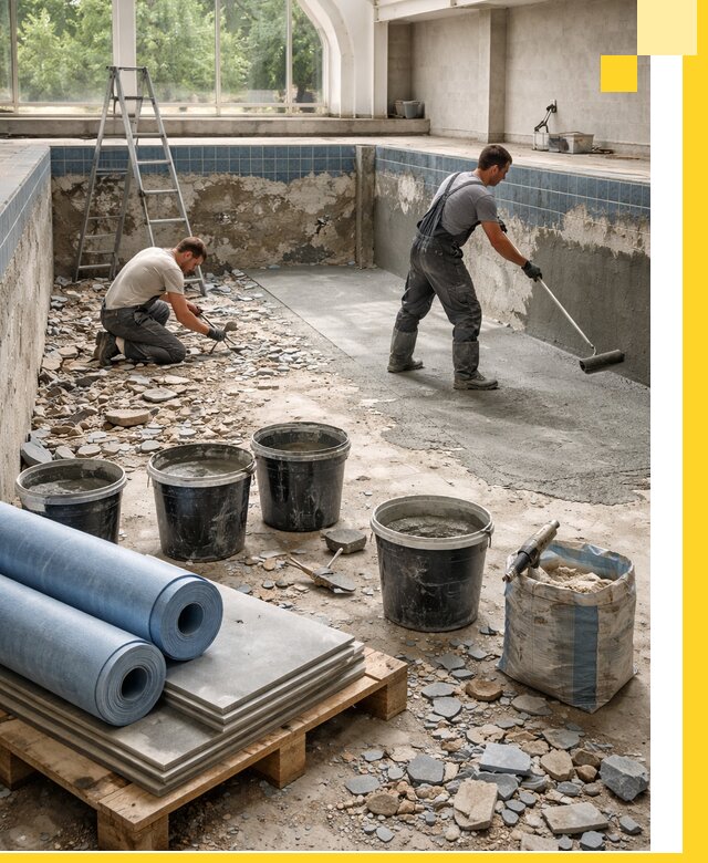 Реконструкция бассейнов в Куйбышеве: ремонт, гидроизоляция