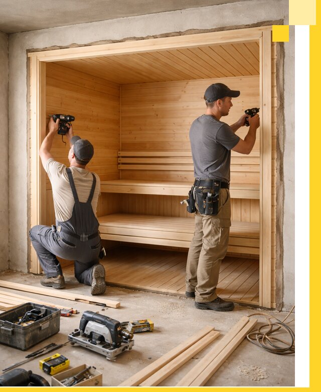 Монтаж саун под ключ в Куйбышеве — проектирование и установка