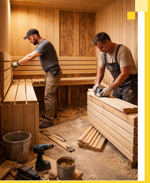 Профессиональный комплексный ремонт саун под ключ в Куйбышеве