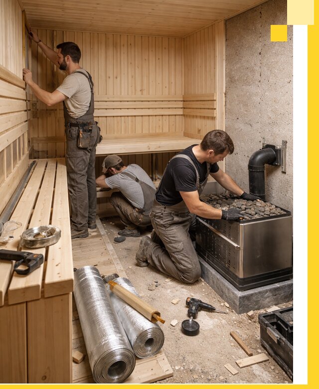 Индивидуальные сауны на заказ в Куйбышеве под ключ, проект и монтаж