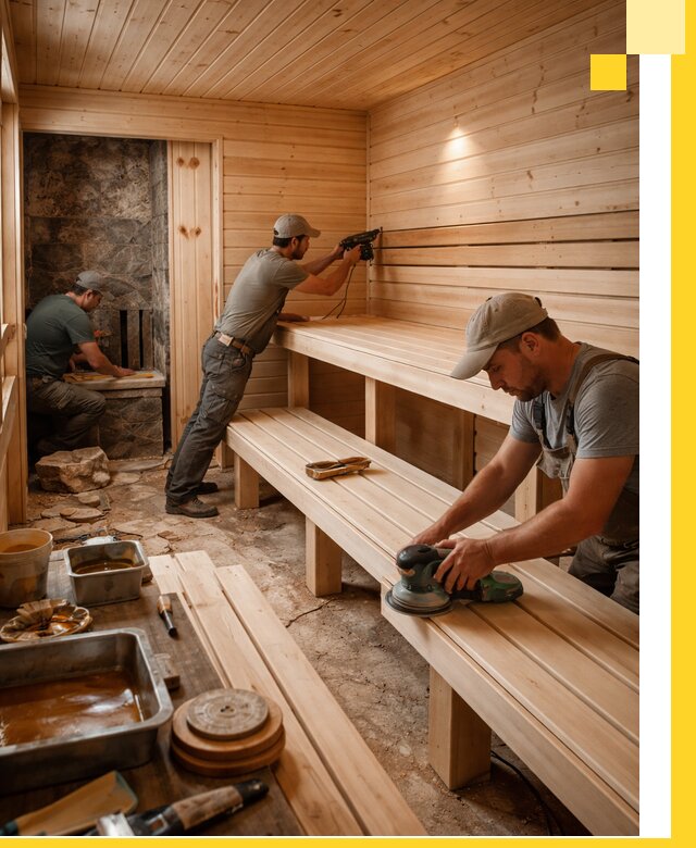 Профессиональная отделка бань в Куйбышеве под ключ, с гарантией