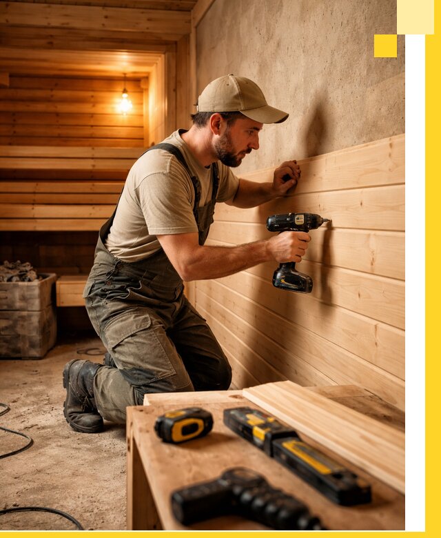 Профессиональная внутренняя отделка бани в Куйбышеве под ключ