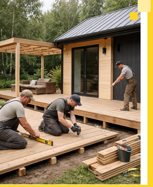 Строительство бань с террасой и бассейном под ключ в Куйбышеве