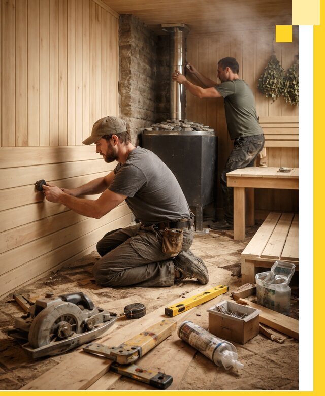 Полное строительство и оснащение парных под ключ в Куйбышеве