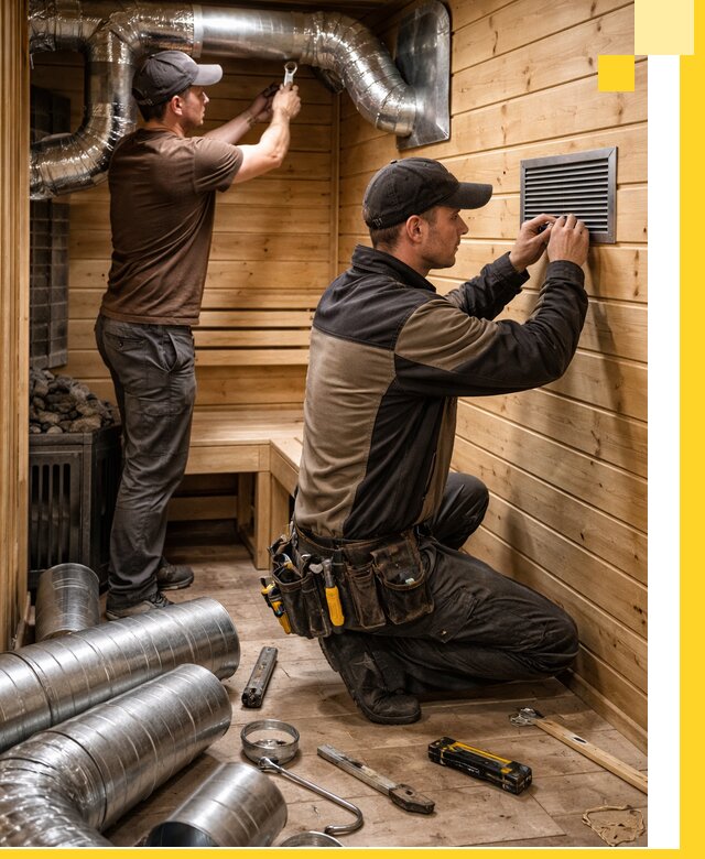 Проектирование и монтаж вентиляции бани в Куйбышеве под ключ