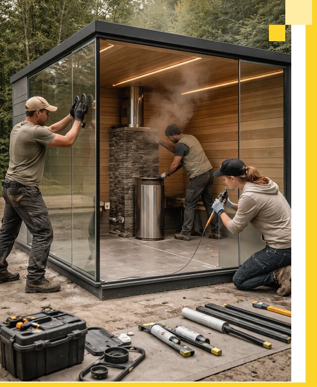 Проектирование и строительство стеклянных бань в Куйбышеве