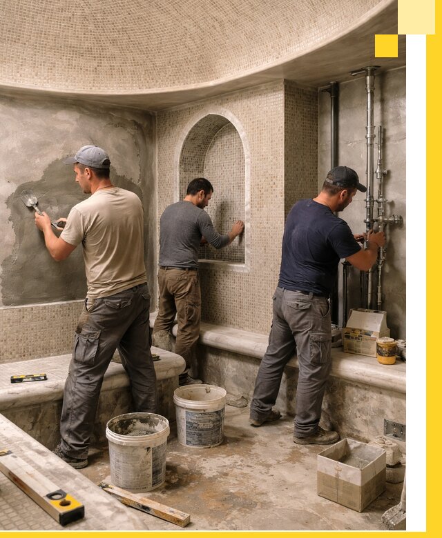 Профессиональный монтаж хамамов под ключ в Куйбышеве с гарантией