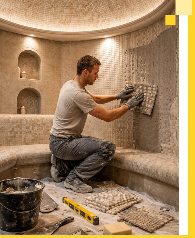 Устройство и монтаж домашнего хамама под ключ в Куйбышеве