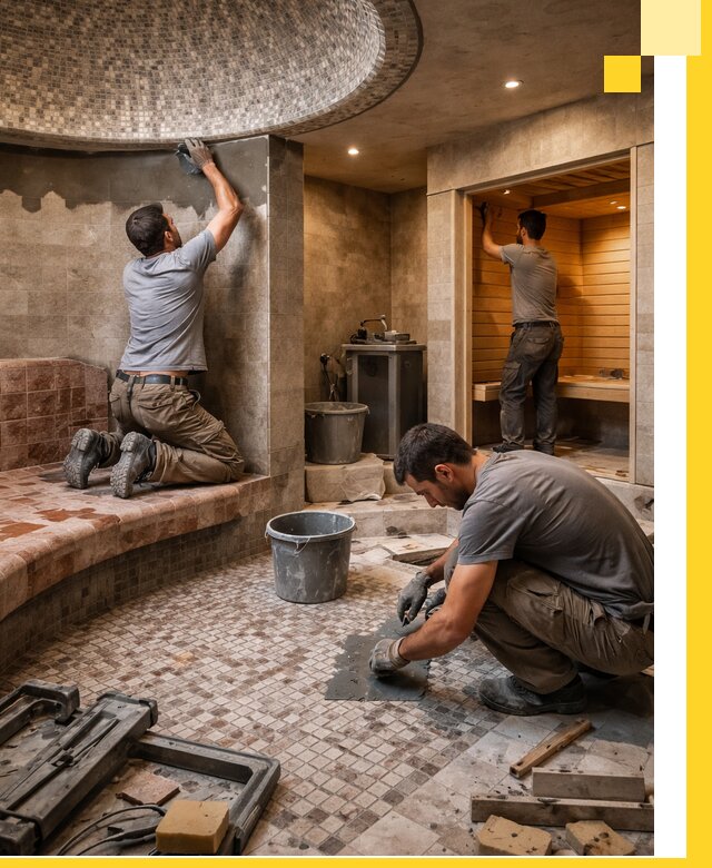 Проект и строительство хамама бани и сауны под ключ в Куйбышеве